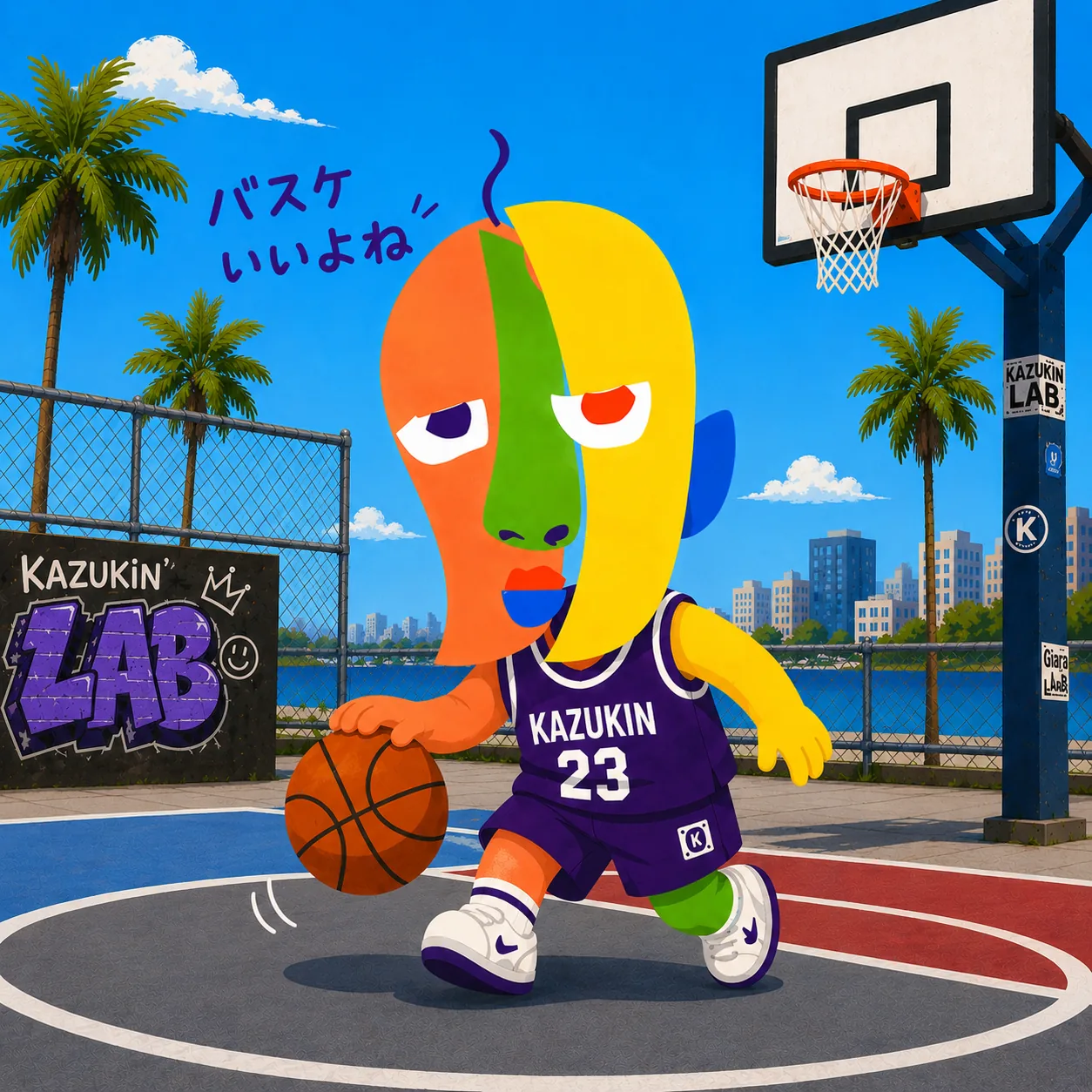 KAZUKIN playing basketball