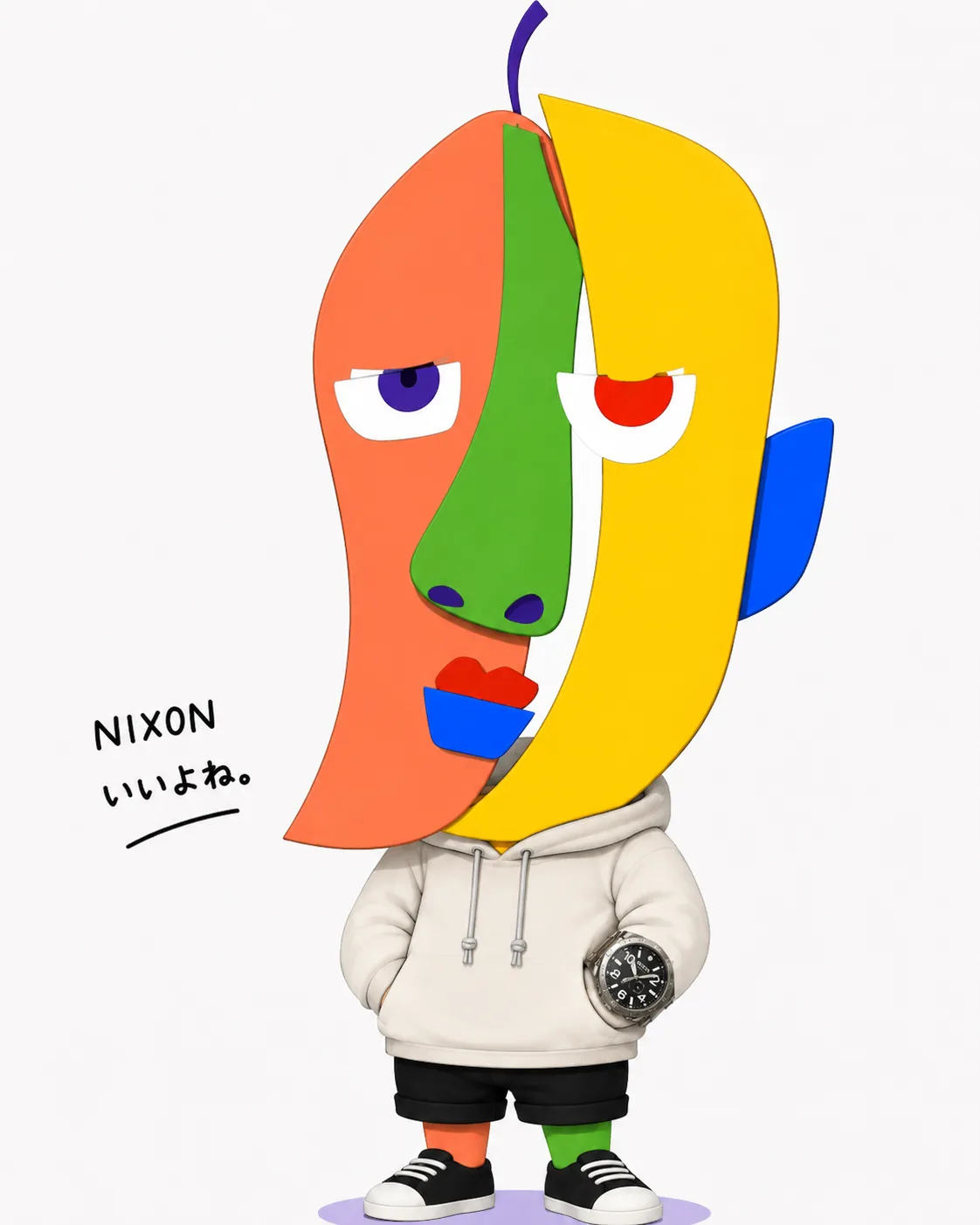 KAZUKIN wearing a NIXON watch